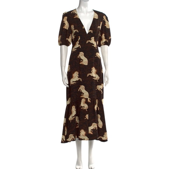 Rhode midi dress with horse print size 4 - Picture 1 of 2